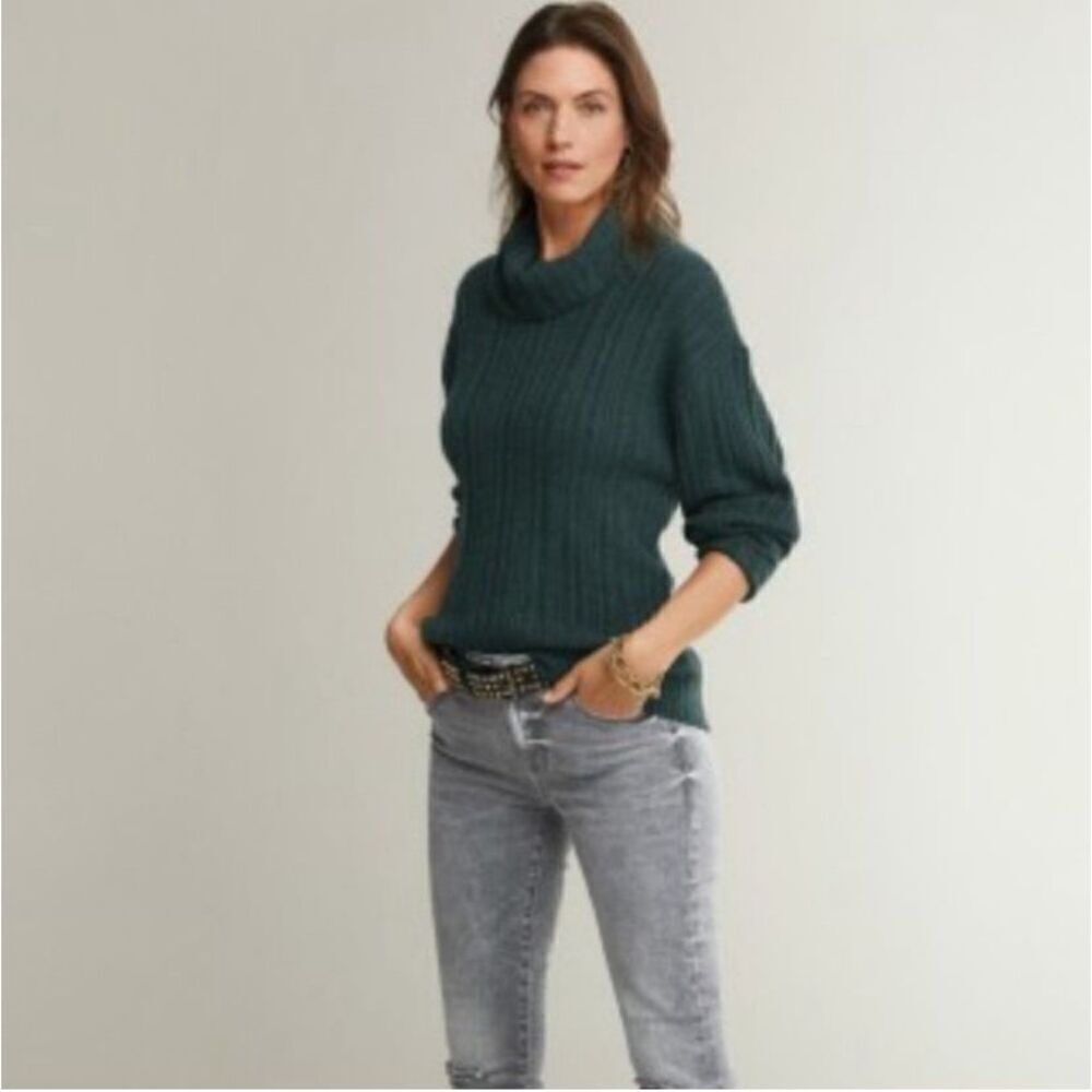 Cabi Tryst‎ Green Open Back Turtleneck Sweater | S